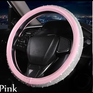 Pink Rhinestone Steering Wheel Cover